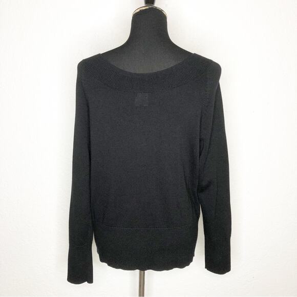 Cabi Switch black v neck full zip front cardigan sweater size Medium #5453 - Picture 8 of 16